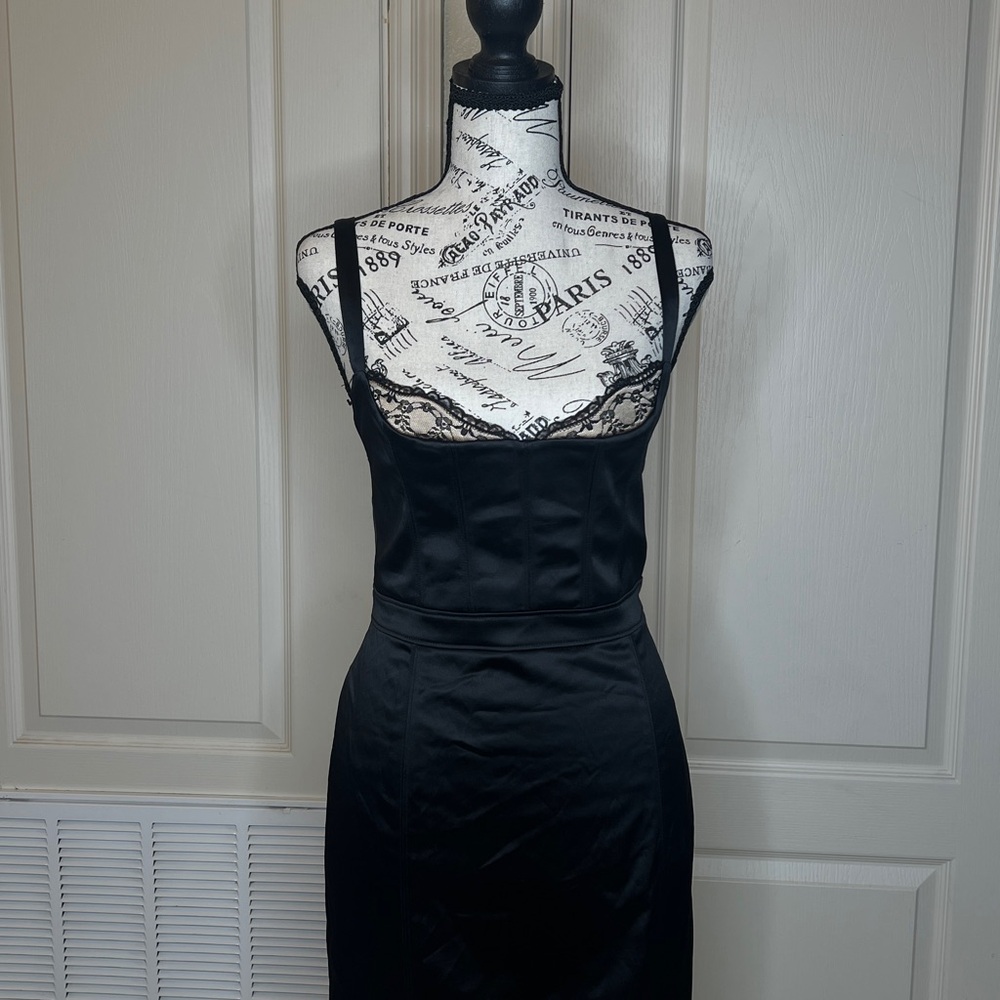 Bebe Black Satin Dress